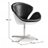 Buy 
Armchair with Armrests - Aviator Style - Upholstered in Leather - Via Black 25626 - prices