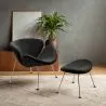 Designer Armchair with Footrest - Upholstered - Chunk image 7
