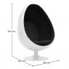 Buy Egg Design Armchair - Upholstered in Fabric - Eny Black 13192 home delivery