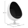 Egg Design Armchair - Upholstered in Fabric - Eny image 7
