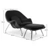 Designer Armchair with Footrest - Upholstered in Fabric - Womb image 7