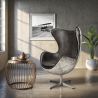  Design Armchair with Armrests - Egg Design - Leather and Metal - Cocoon image 7