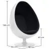 Egg-shaped designer armchair - Faux leather upholstery - Eny image 7