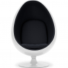 Buy Egg-shaped designer armchair - Faux leather upholstery - Eny Black 13193 - in the UK