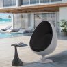 Egg-shaped designer armchair - Faux leather upholstery - Eny image 7