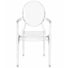 Pack of 4 Dining Chairs - Transparent - Design with Armrests - Louis XIV image 7