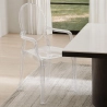 Pack of 4 Dining Chairs - Transparent - Design with Armrests - Louis XIV image 7