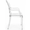 Pack of 4 Dining Chairs - Transparent - Design with Armrests - Louis XIV image 7