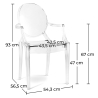 Buy Pack of 4 Dining Chairs - Transparent - Design with Armrests - Louis XIV Transparent 16464 - in the UK