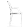 Buy Pack of 4 Dining Chairs - Transparent - Design with Armrests - Louis XIV Transparent 16464 in the United Kingdom