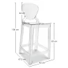 Bar Stool with Backrest - Transparent Design - 65cm - Victoria Queen image 7