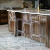 Bar Stool with Backrest - Transparent Design - 65cm - Victoria Queen image 7