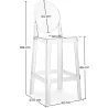 Bar Stool with Backrest - Transparent Design - 65cm - Victoria Queen image 7