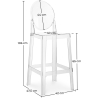 Buy Bar Stool with Backrest - Transparent Design - 65cm - Victoria Queen Transparent 58805 in the United Kingdom