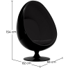 Buy Egg Design Armchair - Upholstered in Faux Leather - Eny Black 44502 home delivery