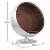 Ball Design Armchair - Aviator Style - Upholstered - Baller image 7