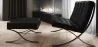 Designer Armchair with Footrest - Upholstered in Faux Leather - Town image 7