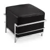  Square Footrest - Upholstered in Faux Leather - Kart image 7
