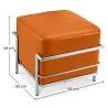  Square Footrest - Upholstered in Faux Leather - Kart image 7