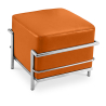 Buy  Square Footrest - Upholstered in Faux Leather - Kart Orange 55762 - in the UK