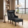 Armchair with Footrest - Upholstered in Polyurethane Leather - Micah image 7