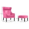Armchair with Footrest - Upholstered in Polyurethane Leather - Micah image 7