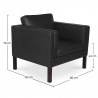 Buy Armchair with Armrest - Upholstered in Leather - Betzalel Black 15441 in the United Kingdom