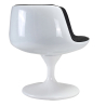 Buy Lounge Chair - White Design Chair - Fabric Upholstery - Geneva Black 13158 at Privatefloor