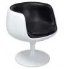 Lounge Chair - White Designer Chair - Upholstered in Leather - Geneva image 7