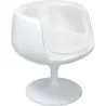 Lounge Chair - White Designer Chair - Upholstered in Leather - Geneva image 7
