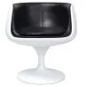 Lounge Chair - White Designer Chair - Upholstered in Leather - Geneva image 7