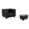 Armchair with Footrest - Upholstered in Padded Leather - Nubus image 7