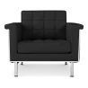Buy Armchair with armrests - Upholstered in leather - Town Black 13181 - in the UK