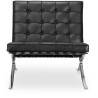 Buy Design armchair with footrest - Leather upholstered - Town Black 13184 - in the UK