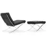 Design armchair with footrest - Leather upholstered - Town image 7
