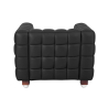 Buy Armchair with Footrest - Upholstered in Padded Leather - Nubus Black 13187 in the United Kingdom