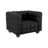 Buy Armchair with Footrest - Upholstered in Padded Leather - Nubus Black 13187 - in the UK