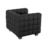Buy Armchair with Footrest - Upholstered in Padded Leather - Nubus Black 13187 at Privatefloor