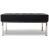 Buy Design Bench - 2 seats - Upholstered in Leather - Konel Black 13214 - in the UK