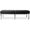 Buy Bench Upholstered in Leather - 3 Seats - Knoll Black 13217 - in the UK