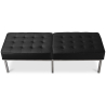 Buy Bench Upholstered in Leather - 3 Seats - Knoll Black 13217 at Privatefloor