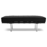 Buy Bench Upholstered in Leather - 2 Seats - Town Black 13220 - in the UK