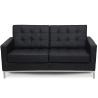 Buy Leather Upholstered Sofa - 2 Seater - Konel Black 13243 - in the UK