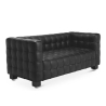Buy Polyurethane Leather Upholstered Sofa - 2 Seater - Nubus Black 13252 - prices