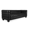 Buy Polyurethane Leather Upholstered Sofa - 3 Seater - Nubus  Black 13255 - prices