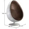 Aviator Style Egg Design Armchair - Upholstered in Faux Leather - Eny image 7