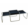 Buy Set of 2 Stackable Coffee Tables - Wood and Steel - Lacky Black 13310 - in the UK