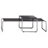 Set of 2 Stackable Coffee Tables - Wood and Steel - Lacky image 7