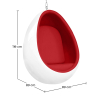 Buy Hanging Egg Design Armchair - Upholstered in Fabric - Eny Red 16504 home delivery