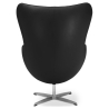 Buy Armchair with armrests - Leather upholstery - Egg-shaped design - Brave Black 13414 at Privatefloor